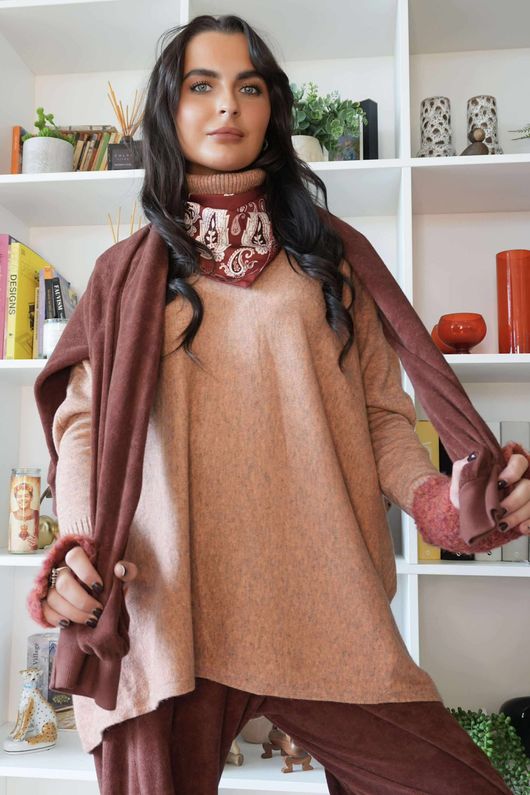 Beyond Terry Oversized Cowl Knit Tuscan Marl